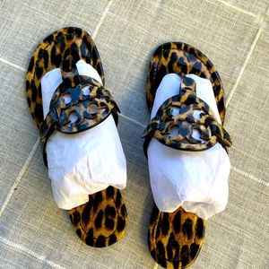 Tory Burch, leopard Miller flip-flops, size 8 1/2